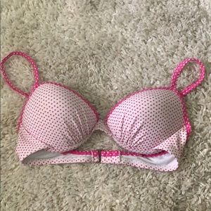 Pink polka dot swim top